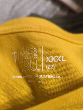 Time and Tru Bright Yellow Crewneck Tee